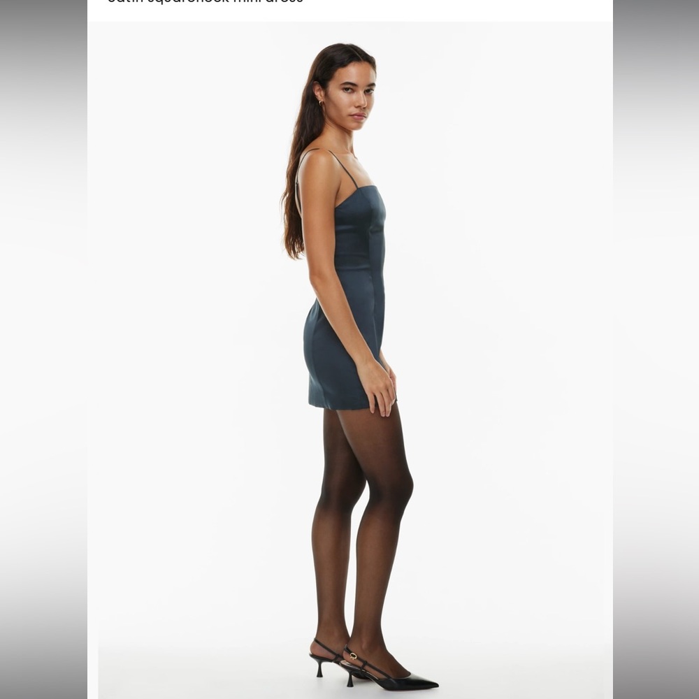 Aritzia Satin Dress Navy - Picture 8 of 10